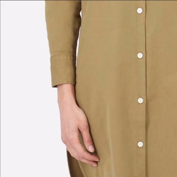 Everlane Twill Shirt Dress in Ochre 2 - Picture 3 of 5